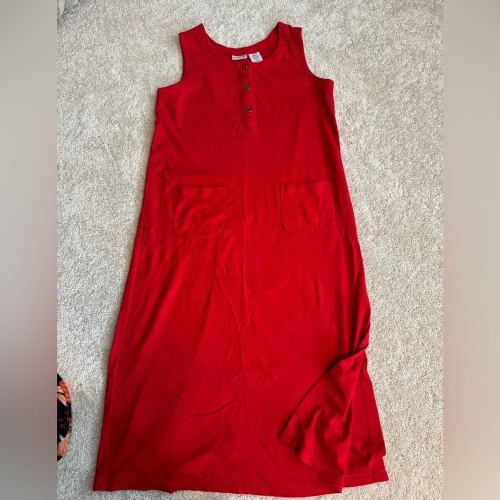 White Stag Red Cotton Maxi Dress